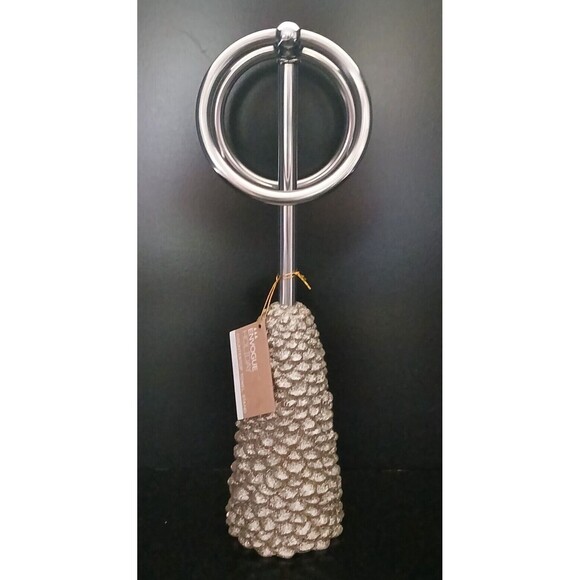 NEW Envogue Holiday Countertop Towel Stand Pinecone Style Silver & Gold Glitter - Picture 1 of 10